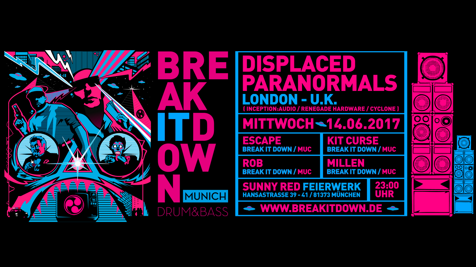 Poster: 14.06.17 BREAK IT DOWN pres. DISPLACED PARANORMALS (INCEPTION:AUDIO)
