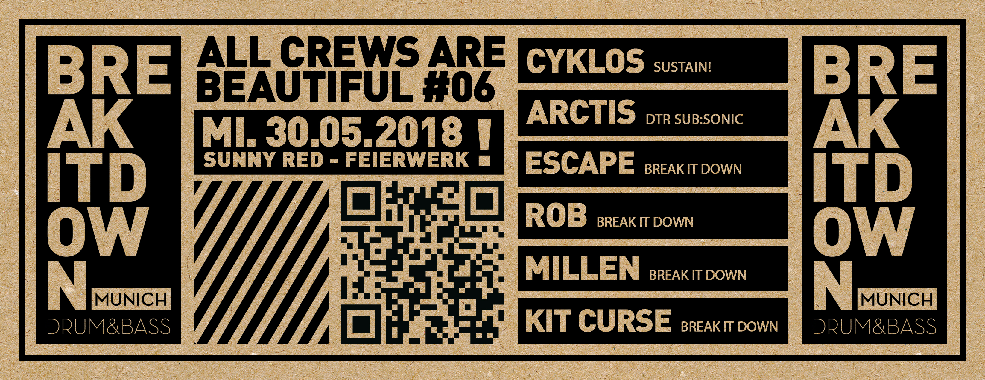 Poster: 30.05.18 BREAK IT DOWN pres. ALL CREWS ARE BEAUTIFUL #06