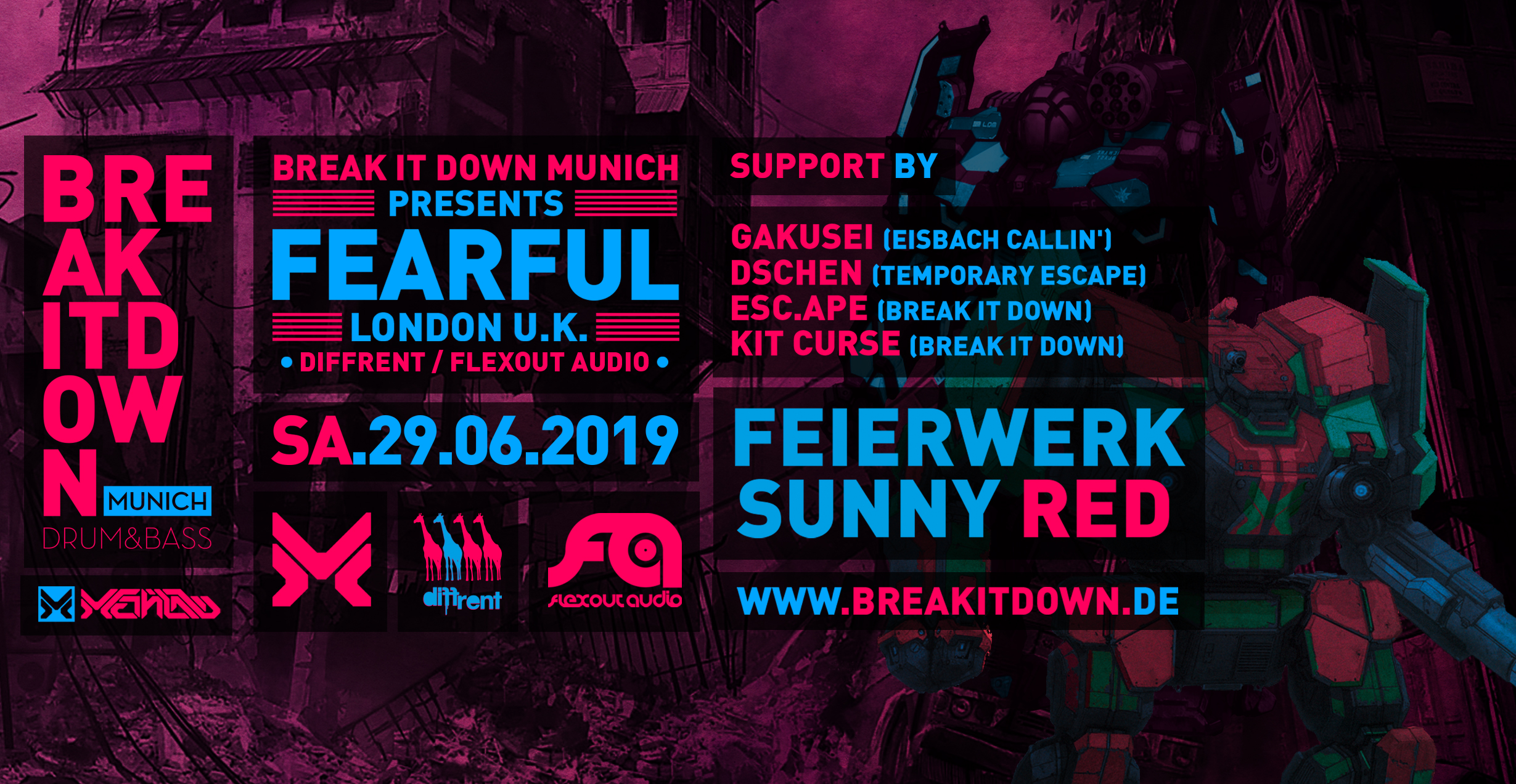 Poster: 29.06.19 BREAK IT DOWN pres. FEARFUL (DIFFRENT / FLEXOUT)