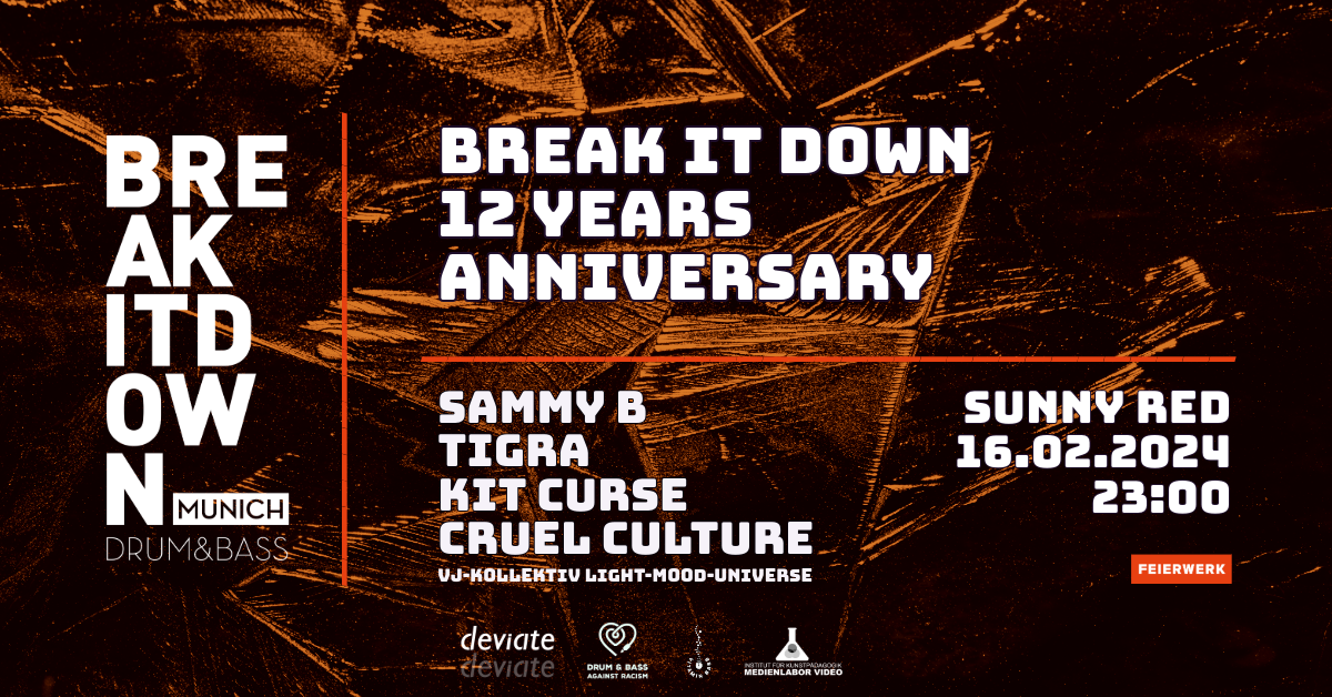 Poster: 16.02.24 Break it Down 12 Years Anniversary with Sammy B & Tigra